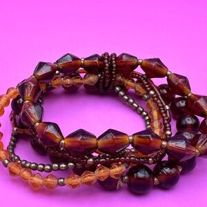 Stretch stacked beaded bracelet